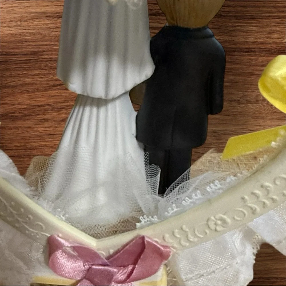 Vintage Ceramic Wedding Cake Topper